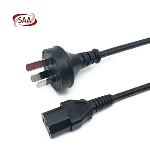 DONGZHANWANG 1.5m AU سلك التيار المتردد أستراليا H05VV-F 3G * 0.75mm2 الشعيبة وافق 3Pin IEC C13 موصل 250V 10A كابل الطاقة