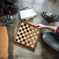 Jeu de société personnalisé 2 en 1, échecs et dames, échiquier avec pièces en bois, jeu d'échecs magnétique