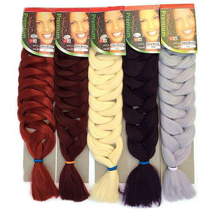 Extensión de cabello trenzado resistente al calor, fibra sintética de ganchillo de 82 pulgadas, 165g, Color puro africano - Product Image 1