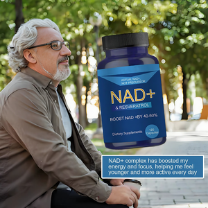 Suplemen Diet NAD+ Resveratrol 120 Kapsul dengan TMG <span class=keywords><strong>Vitamin</strong></span> <span class=keywords><strong>B3</strong></span> Memperbaiki DNA Meningkatkan Tingkat Energi Mendukung Metabolisme - Product Image 4