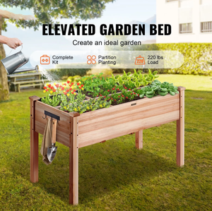 Bac à jardin surélevé en bois avec pieds, grand bac à plantes renforcé pour légumes, fleurs, herbes, extérieur - Product Image 3