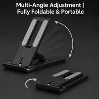 Support de téléphone de bureau OEM à six niveaux d'angle réglable, support de téléphone portable pliable et mini pour les magasins de détail, les cadeaux d'affaires en gros