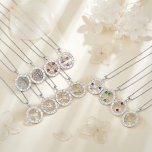 925 plata esterlina 12 diseños estrella signo collar astrología colorido CZs <span class=keywords><strong>personalizado</strong></span> horóscopo Collar para mujeres 2025 - Product Image 3