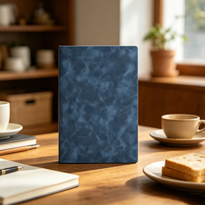 Cuaderno de Tapa Dura A5, Imitación Piel, Cubierta Azul - Product Image 1