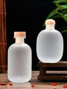 Rond clair givré <span class=keywords><strong>champignon</strong></span> rond 250ml 500ml fruits vin verre à boire bouteille de boisson avec liège - Product Image 3