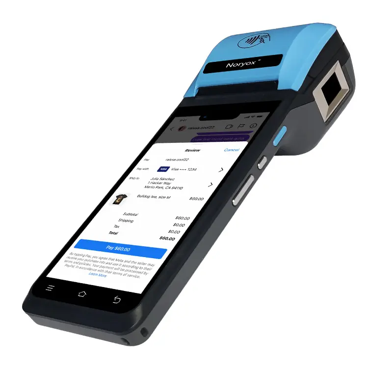 Penjualan terlaris kartu kredit genggam Android sidik jari kartu NFC manufaktur cerdas 4G mesin Pos Mini