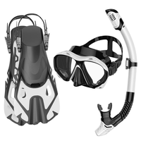 Ensemble de plongée étanche à double lentille en silicone liquide de haute qualité masque de plongée et palmes pour la natation et l'apnée