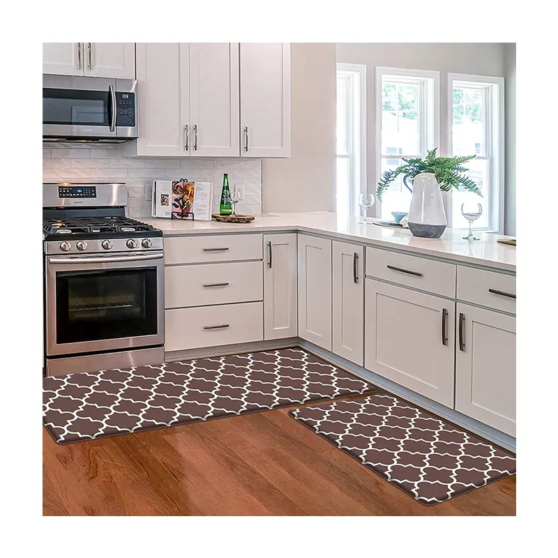 Non-Slip Kitchen Rubber Backing Doormat Set Kitchen mat Comfort Standing Mat PVC Leather Anti Fatigue Floor Mat 3.0mm-15mm