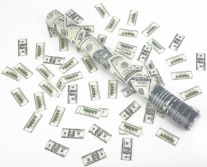 Venta caliente dólar <span class=keywords><strong>dinero</strong></span> dentro y fuera <span class=keywords><strong>de</strong></span> la fiesta Popper cilindro 30cm pequeña fiesta Popper - Product Image 2