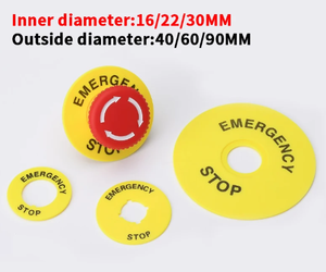 กล่องสวิตช์ปุ่มกดขนาด 16 มม./22 มม./30 มม. พร้อมวงแหวนเตือน ป้ายหยุดฉุกเฉิน - Product Image 4