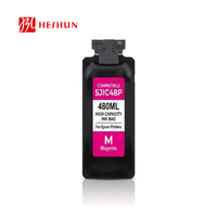 HESHUN 480ML/Pcs SJIC48 SJIC48P Sac d'encre Pochette T55P1-T55P5 Cartouche Compatible pour Imprimante d'étiquettes couleur Epson ColorWorks C8000e