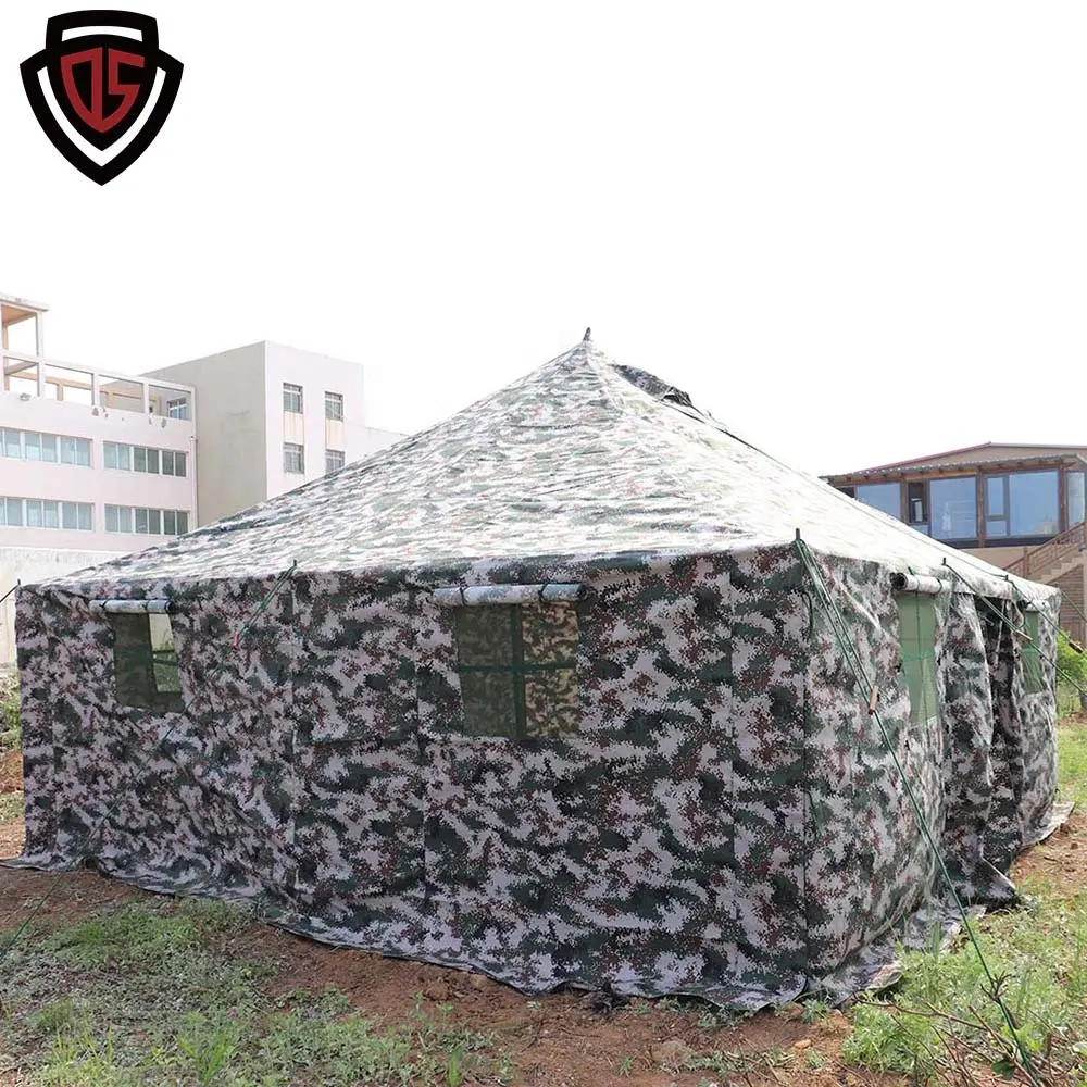 Double Safe Custom Winter Waterproof Canvas 10 Man Camouflage Big Camping Outdoor Rescue Disaster Relief Tents Sale