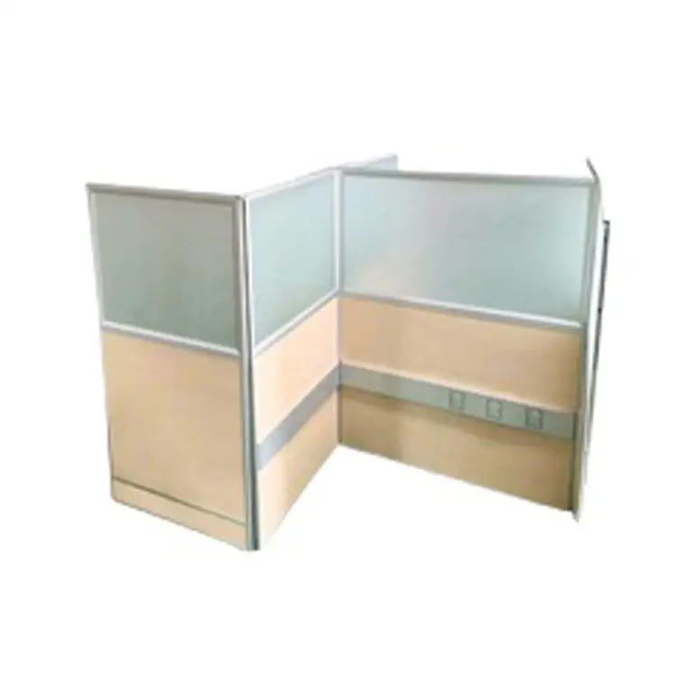 Call center office workstation cabin table top partition high frosted glass design(FOH-CBCA2)