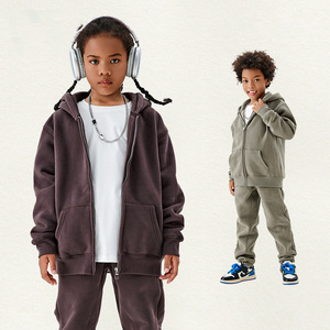 <span class=keywords><strong>Felpa</strong></span> con Cappuccio Unisex di Alta Qualità per Bambini, 350G in Cotone Felpato Traspirante ed Ecologico, con Zip, Stampa e Ricamo - Product Image 2