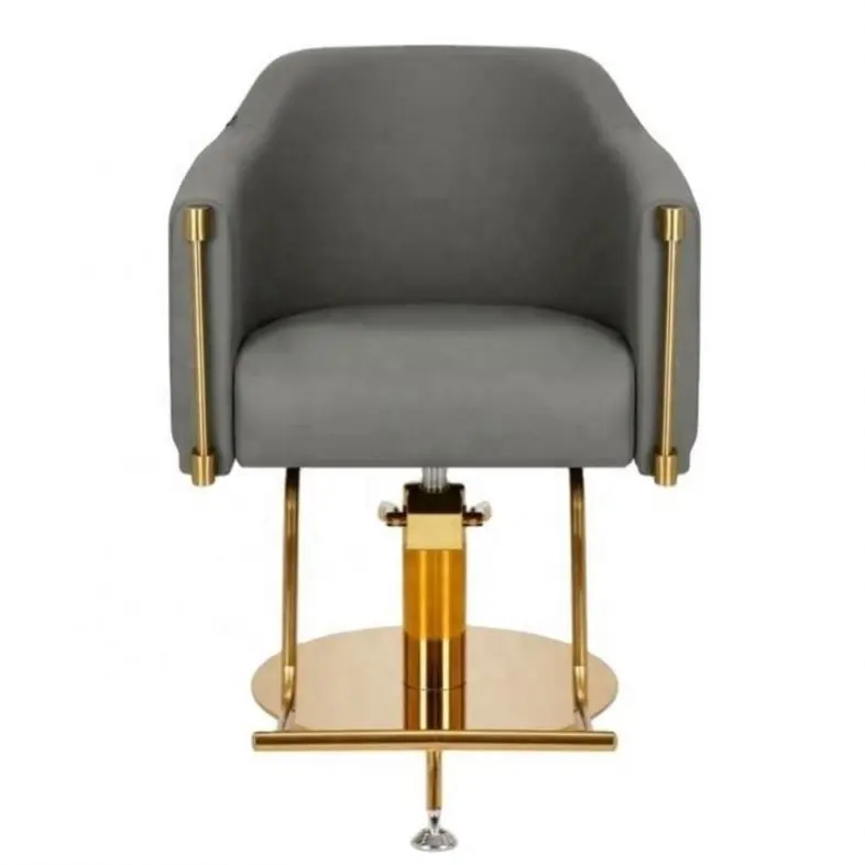 Chaise de salon multifonctionnelle pour coiffeur Batbershop avec base dorée