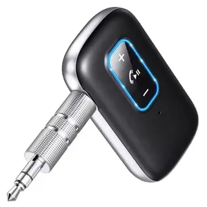 Siyah kablosuz ses alıcısı AUX adaptörü kiti 2 cihazları bağlamak handsfree çağrı araba ev Stereo