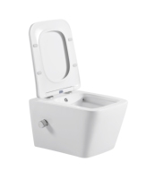 Nouvelle toilette murale de style simple, cuvette de toilette en céramique sans rebord avec fonction bidet, WC suspendu