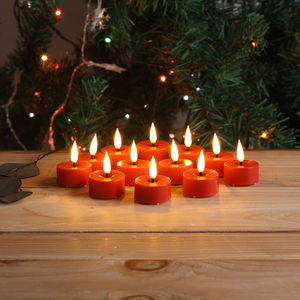 <span class=keywords><strong>Bougie</strong></span> chauffe-plat <span class=keywords><strong>LED</strong></span> en plastique Mermei - Fonctionne sur piles, télécommande, <span class=keywords><strong>flamme</strong></span> 3D pour les anniversaires, la décoration de la maison, les fêtes - Product Image 2