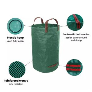 Sac à feuilles de jardin, fourre-tout de jardin conteneur de débris Pop-up poubelle d'<span class=keywords><strong>herbe</strong></span> paysage piscine feuilles collecteur 272L - Product Image 2