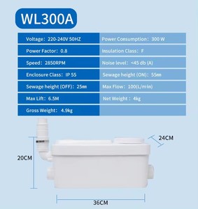 <span class=keywords><strong>Pompe</strong></span> broyeuse <span class=keywords><strong>de</strong></span> <span class=keywords><strong>relevage</strong></span> des eaux usées 300W pour <span class=keywords><strong>WC</strong></span>, lavabo, <span class=keywords><strong>douche</strong></span>, bain - Product Image 3