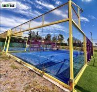 Terrain de padel panoramique extérieur jaune, spécialement personnalisé, très vendu, équipement de padel russe très vendu