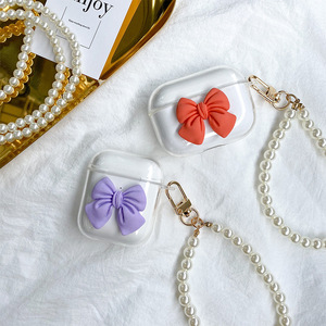 Funda de silicona de TPU de lujo, llavero de perlas, diseñador de mariposas para Apple para <span class=keywords><strong>Airpods1</strong></span>/<span class=keywords><strong>2</strong></span> Pro, funda bonita para Irpods - Product Image 2