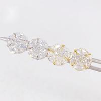 DE VVS Fine Trendy Fashion Chapado en oro 925 Joyas de plata esterlina Sorprendente forma exótica Moissanite Pendiente Stud