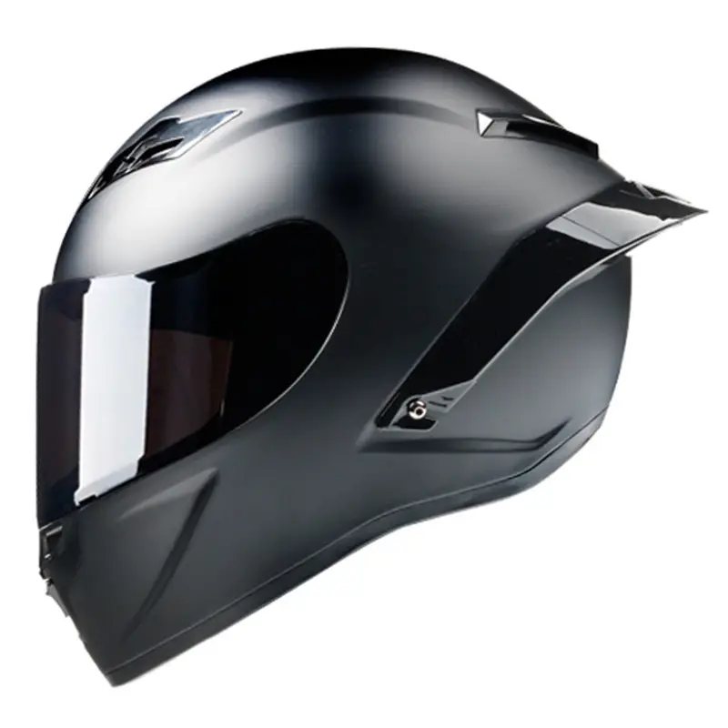 Foxgmart — casque de moto à Double visière, nouveau Design sport, crâne, vélo, classique, noir, avec visière intérieure