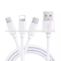 Kabel Pengisi Daya 3-in-1 120W PD Lima Antarmuka Adaptor Multi Perangkat Bersertifikasi CE untuk Ponsel, Earphone, Kabel Data 3-ke-1