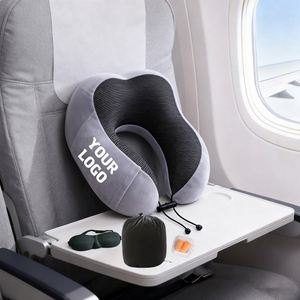 Coussin de voyage ergonomique en mousse à mémoire de forme XD904 avec logo personnalisé, en forme de U, doux, pour avion/bureau/voiture, portable - Product Image 1