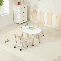 Table de table Graffiti moderne et mignonne réglable en hauteur Table d'activités pour enfants aux cacahuètes Table de jeu multi-activités pour enfants