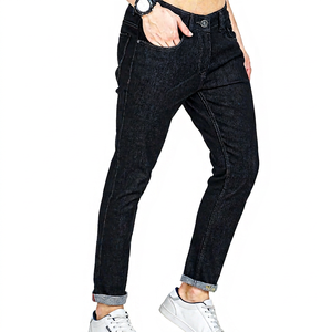 Pantalones Vaqueros de Mezclilla para Hombre, Corte Slim Fit, Pierna Recta, Cintura Alta, Algodón, Estilo Casual, Otoño - Product Image 1