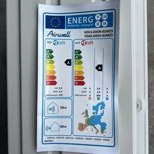 Climatiseur Inverter de Marque Française <span class=keywords><strong>Airwell</strong></span> 12/18/24K BTU <span class=keywords><strong>Pompe</strong></span> à <span class=keywords><strong>Chaleur</strong></span> Norme UE R410A <span class=keywords><strong>A</strong></span>+ avec Fonctions Turbo/Éco/Silence/Minuterie/Flux d'<span class=keywords><strong>Air</strong></span> 4D - Product Image 5