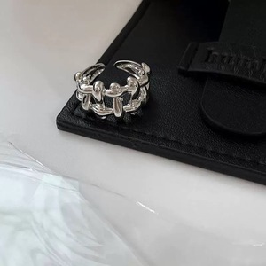 Anillo geométrico de plata de ley S925 para mujer, ajustable, para el dedo índice, joyería de uso diario - Product Image 3