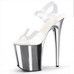 Scarpe con Tacco Alto 20cm per Pole <span class=keywords><strong>Dance</strong></span>, Plataforma con Punta Aperta, Tacco Sottile Dorato per Spettacoli - Product Image 3