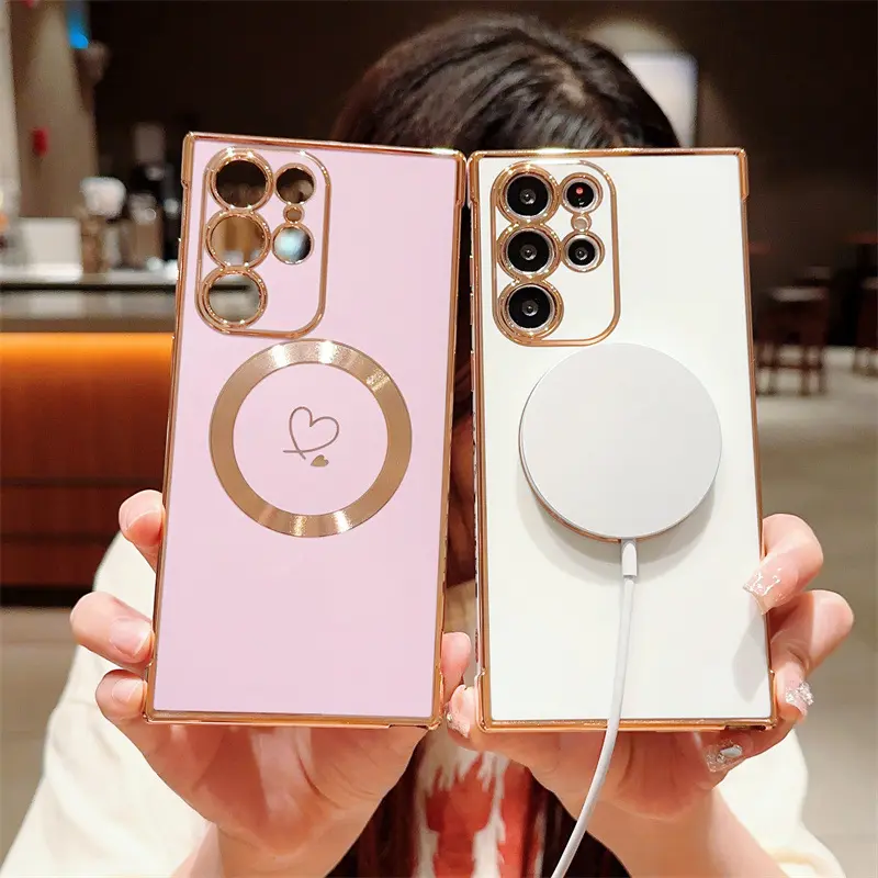 Gold Plating Heart Design Zachte Luxe Gratis Verzending Beschermende Goede Unieke Stijl Mobiele Hoesjes Voor Iphone 11 12 13 14