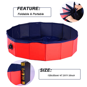 P & D, gran oferta, piscina portátil <span class=keywords><strong>para</strong></span> <span class=keywords><strong>perros</strong></span>, redonda, <span class=keywords><strong>plegable</strong></span>, de PVC con estampado de logotipo, suministros de baño impermeables <span class=keywords><strong>para</strong></span> mascotas <span class=keywords><strong>para</strong></span> niños - Product Image 1