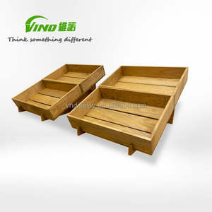 ถาดไม้ธรรมชาติแบบซ้อนได้สำหรับขนมหวานและสินค้าขายปลีก - ถาดตกแต่ง - Product Image 2