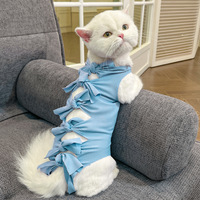 Vêtement de récupération post-opératoire pour chat, respirant, anti-léchage, pour chatons stérilisés, avec nœud ajustable, vente en gros