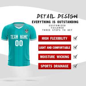 Maillots/ensembles de football personnalisés à rayures vertes classiques - Product Image 4