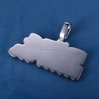Pendentif personnalisé double couche avec logo lettre et nom, testé 100% positif au test diamant, en argent sterling S925, charms glacés