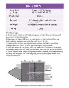 Vente en gros de remorque de toilettes mobiles de luxe à 8 postes ADA pour camping - Product Image 2