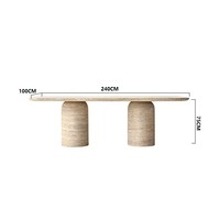Französisch Retro abgerundete antike Holz Esstisch 6-Sitzer Walnuss Restaurant Esstisch und Stühle Set Küchenmöbel