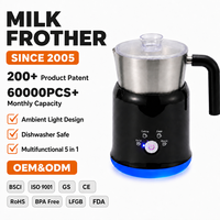 Mousseur à lait électrique automatique 700 ml en acier inoxydable, machine à mousse de lait chaud pour cappuccino, latte, chocolat, 220-240 V
