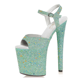Sandales élégantes à talons hauts de 8 pouces, chaussures à plateforme en cristal de 20cm, souliers fétichistes Sexy pour fête de mariage - Product Image 1