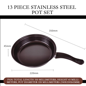 <strong>2026</strong> <strong>New</strong> Factory Wholesale 13 Pieces of Black Kitchenware <strong>Cooking</strong> <strong>Tools</strong> Non-stick Cookware Set with POTS and Pans Set - Product Image 4