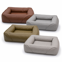 Lit pour chien et chat de luxe avec rembourrage en mousse, côtés surélevés, mousse personnalisée
