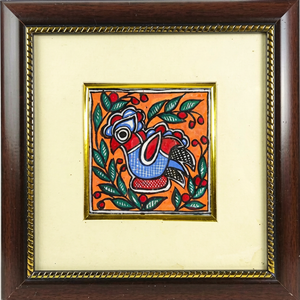 Pintura Madhubani de Bihar en Metal Hecha a Mano, Arte Folclórico Tradicional de Mithila, Decoración de Pared 3D Completa, Ojistha Industries 450 - Product Image 2