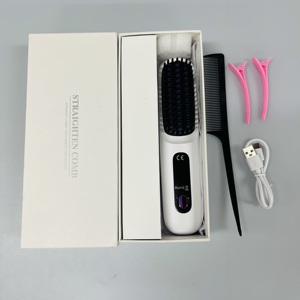 <span class=keywords><strong>Cepillo</strong></span> <span class=keywords><strong>Alisador</strong></span> de Cabello Inalámbrico Anti-Quemaduras para un Peinado sin Esfuerzo en Casa, Viajes, Trabajo o Escapadas de Fin de Semana - Product Image 5