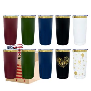 Gobelet de voyage 20 oz avec pailles et couvercles coulissants, tasse à café plaquée or miroir 20 oz pour boissons chaudes et froides – Entrepôt USA - Product Image 1